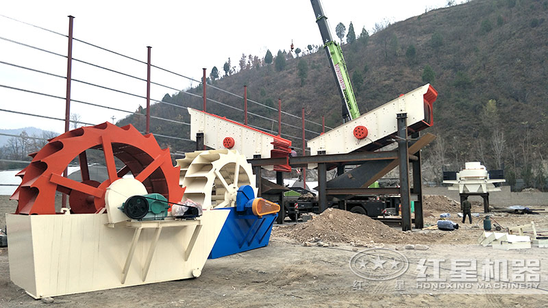 輪式小型砂石分離機(jī)多少錢一臺，帶生產(chǎn)線案例